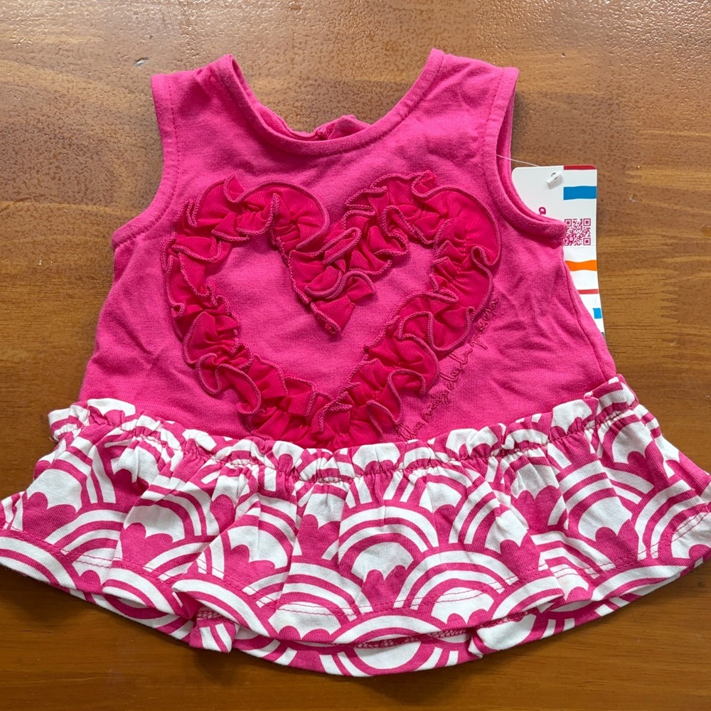 Pink Heart Ruffle Baby Dress